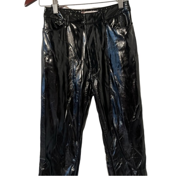 BNWT House of CB Haridan Black Patent Stretch Vinyl Trousers Size Large - Picture 8 of 15